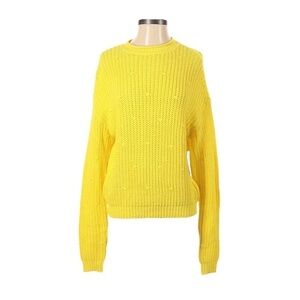 🌺 Abound Nordstrom Ribbed Knit Yellow Crew Neck Dolman Sweater Size S NWT